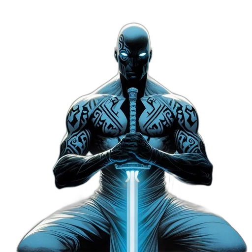 sword, comic book art, concept art, blue transparent PNG cut-out