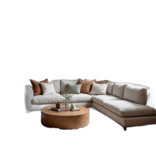 furniture, 3d render, photorealistic, earth tones transparent PNG cut-out