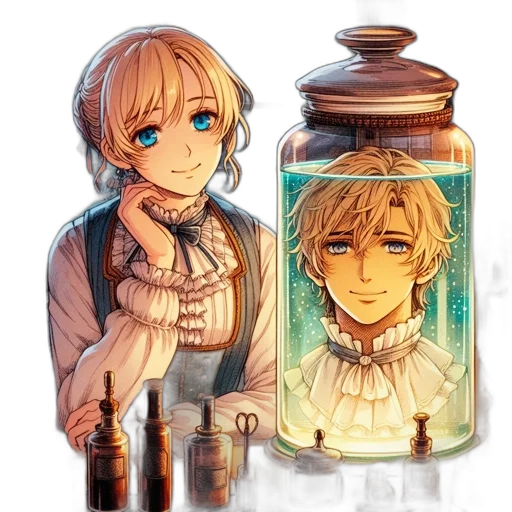 bottle, jewelry, pixel art, anime transparent PNG cut-out