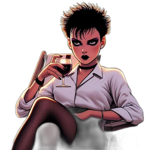 comic book art, cartoon, concept art, cyberpunk transparent PNG cut-out