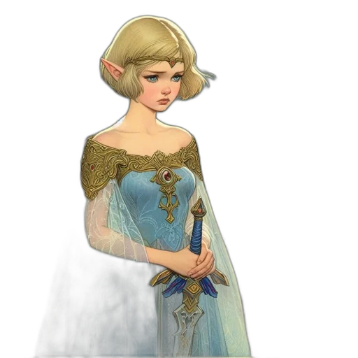 dress, crown, staff, jewelry transparent PNG cut-out