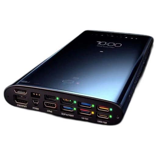 elegant, multi-port, hub, features transparent PNG cut-out