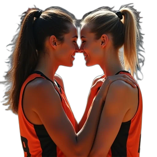 photorealistic, 3d render, two, women transparent PNG cut-out