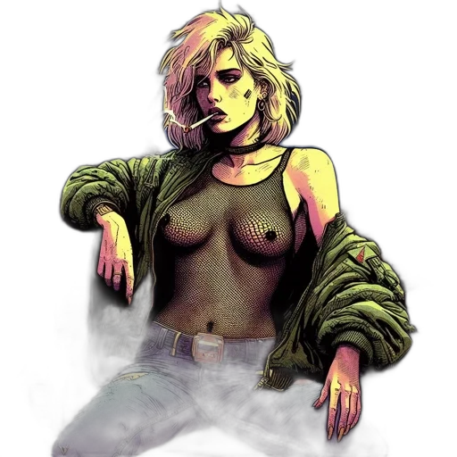 jacket, comic book art, concept art, watercolor transparent PNG cut-out