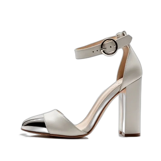 shoes, pair, white, high-heeled transparent PNG cut-out