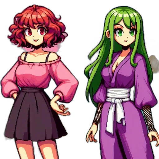dress, pixel art, concept art, anime transparent PNG cut-out