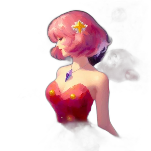 dress, flower, crown, staff transparent PNG cut-out