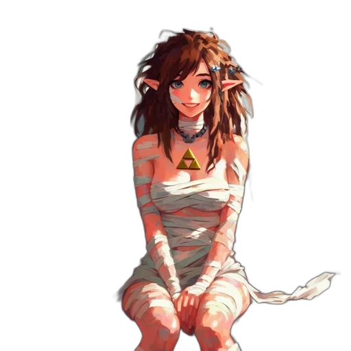 dress, mask, creature, staff transparent PNG cut-out