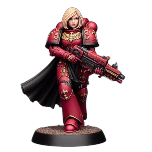 concept art, red, female, warrior transparent PNG cut-out