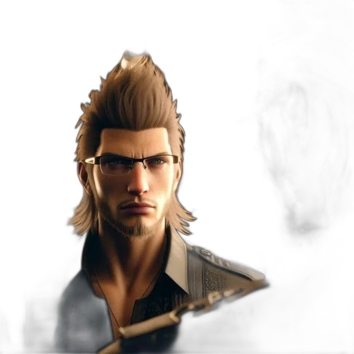 face, staff, jacket, weapon transparent PNG cut-out