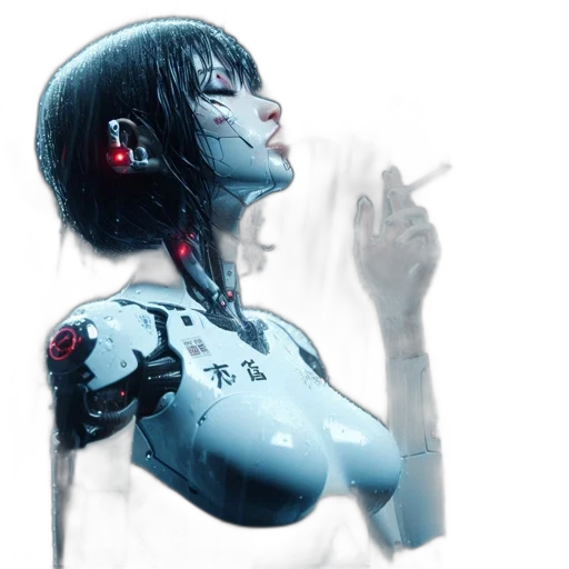 robot, cyberpunk, concept art, photorealistic transparent PNG cut-out