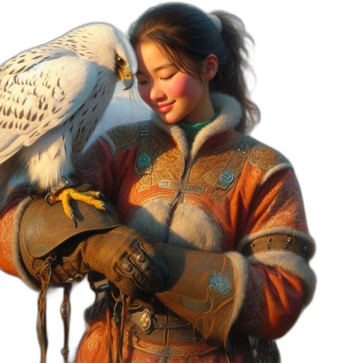 jacket, staff, animal, weapon transparent PNG cut-out