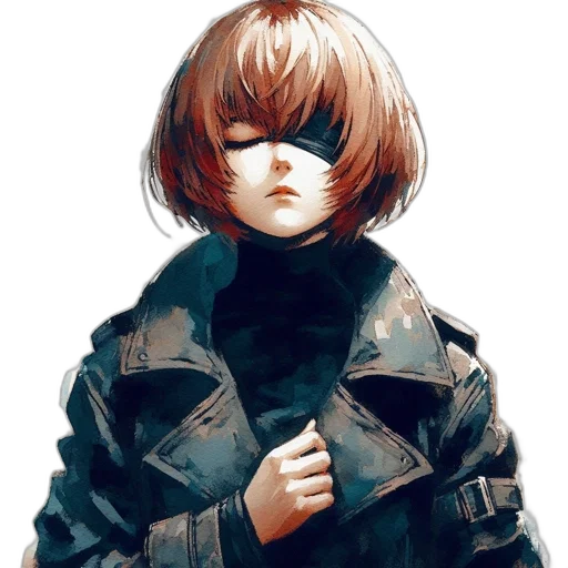 jacket, face, mask, hair transparent PNG cut-out