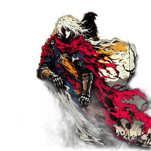 dragon, jacket, mask, sword transparent PNG cut-out