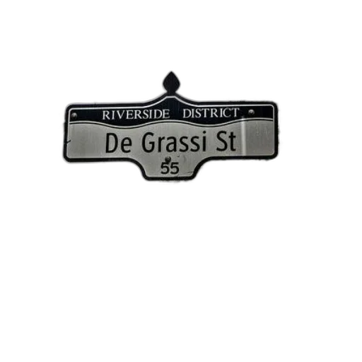 street, sign, grassi, riverside transparent PNG cut-out