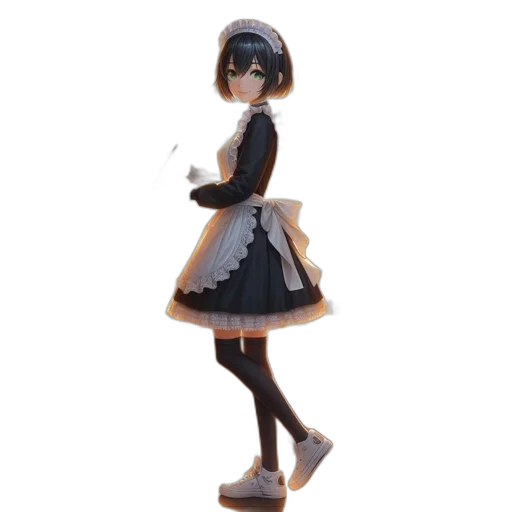 dress, robot, staff, 3d render transparent PNG cut-out