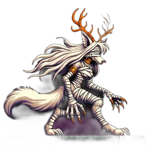 creature, animal, staff, fantasy art transparent PNG cut-out