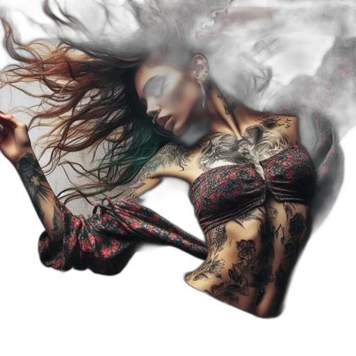 dragon, jewelry, hair, photorealistic transparent PNG cut-out