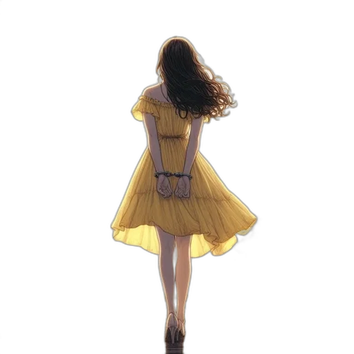 dress, hair, shoes, crown transparent PNG cut-out