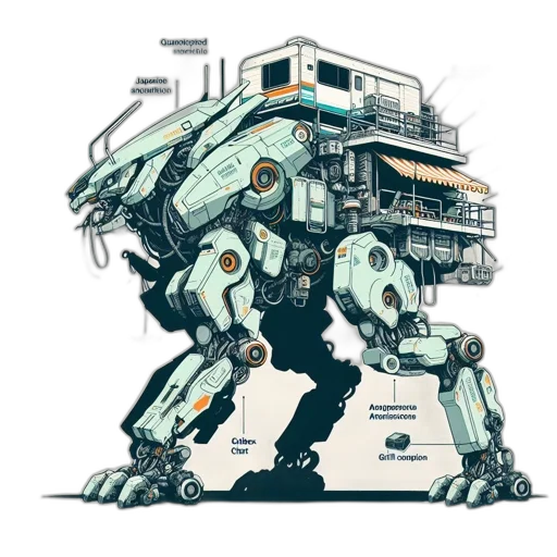 robot, weapon, concept art, pixel art transparent PNG cut-out