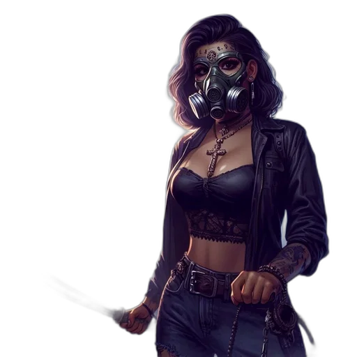 mask, concept art, comic book art, fantasy art transparent PNG cut-out