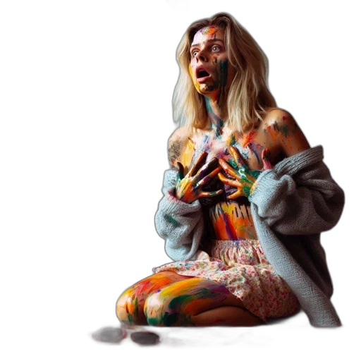 jacket, dress, face, concept art transparent PNG cut-out