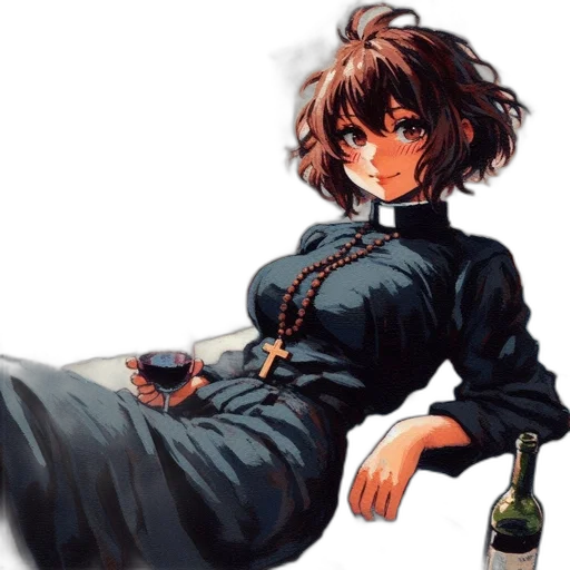 dress, jacket, staff, bottle transparent PNG cut-out