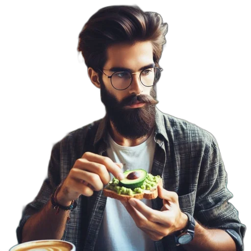 food, face, photorealistic, pixel art transparent PNG cut-out