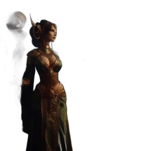 dress, staff, sword, concept art transparent PNG cut-out