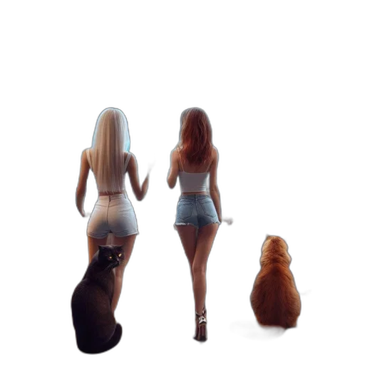 dress, hair, animal, concept art transparent PNG cut-out