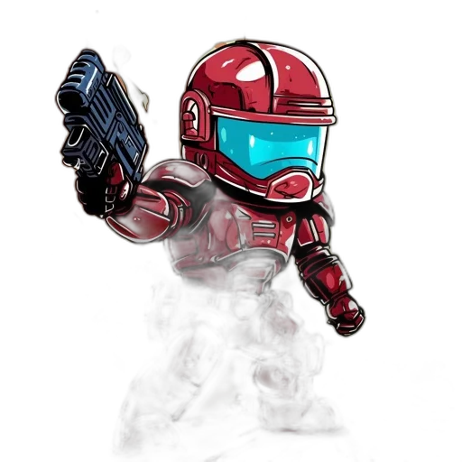 robot, weapon, concept art, pixel art transparent PNG cut-out