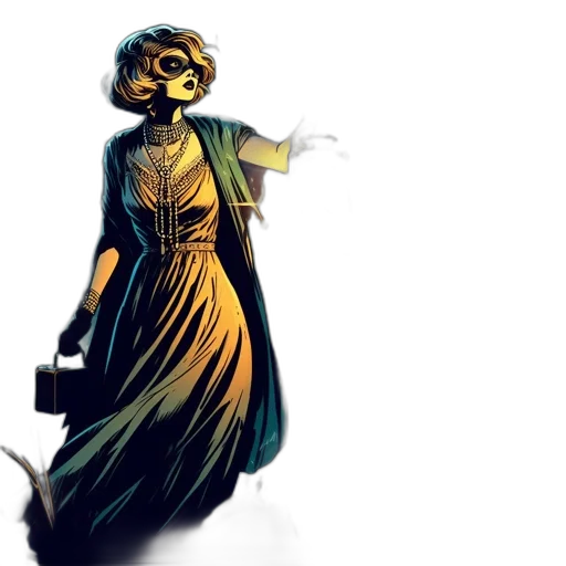 dress, concept art, comic book art, fantasy art transparent PNG cut-out