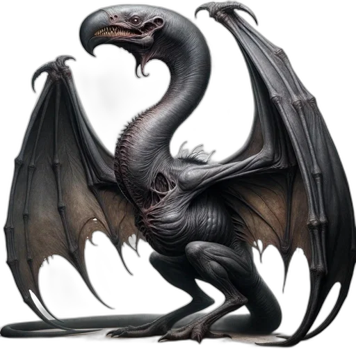 dragon, creature, animal, staff transparent PNG cut-out