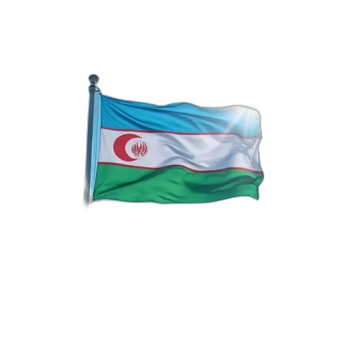 flag, uzbekistan, flying, over transparent PNG cut-out