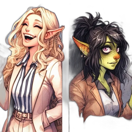 concept art, fantasy art, comic book art, watercolor transparent PNG cut-out