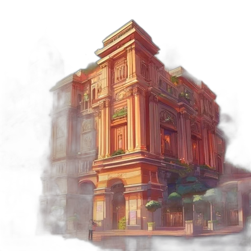 building, furniture, concept art, 3d render transparent PNG cut-out