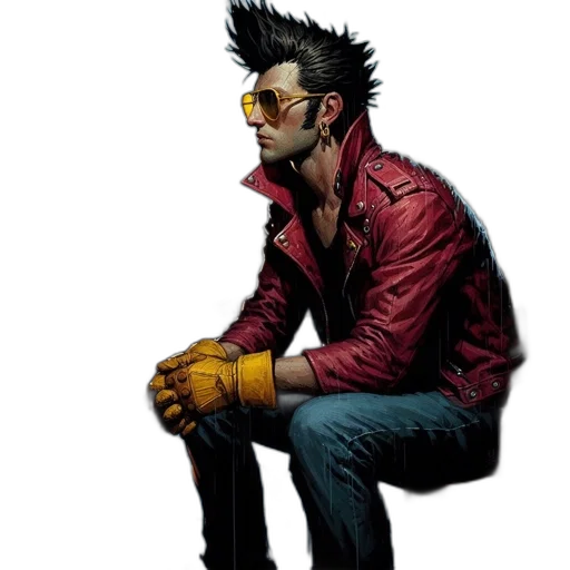 jacket, comic book art, concept art, cyberpunk transparent PNG cut-out