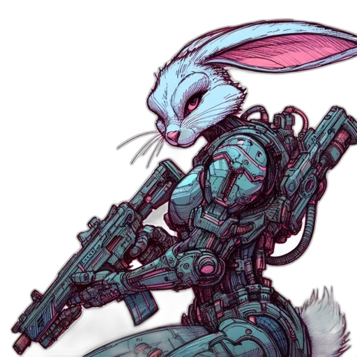 weapon, robot, animal, cyberpunk transparent PNG cut-out