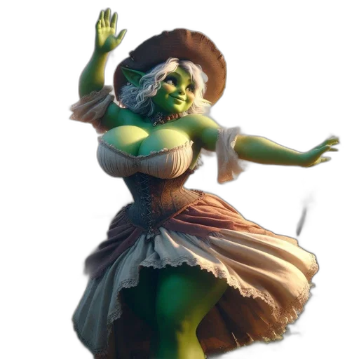 dress, staff, creature, mask transparent PNG cut-out