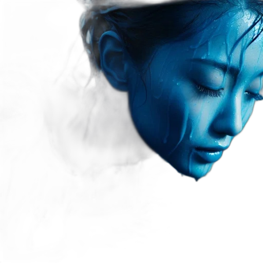 face, mask, umbrella, photorealistic transparent PNG cut-out