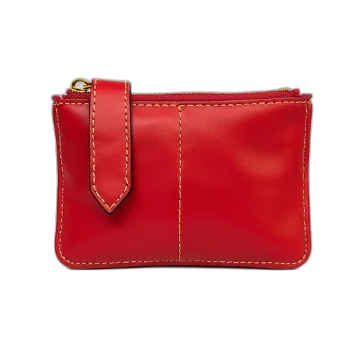 red, leather, wallet, visible transparent PNG cut-out
