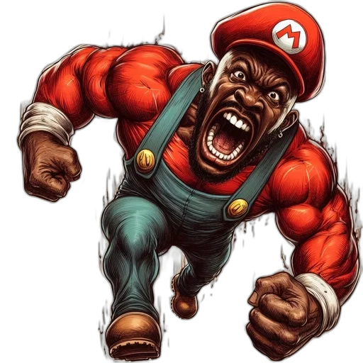 concept art, comic book art, muscular, aggressive transparent PNG cut-out