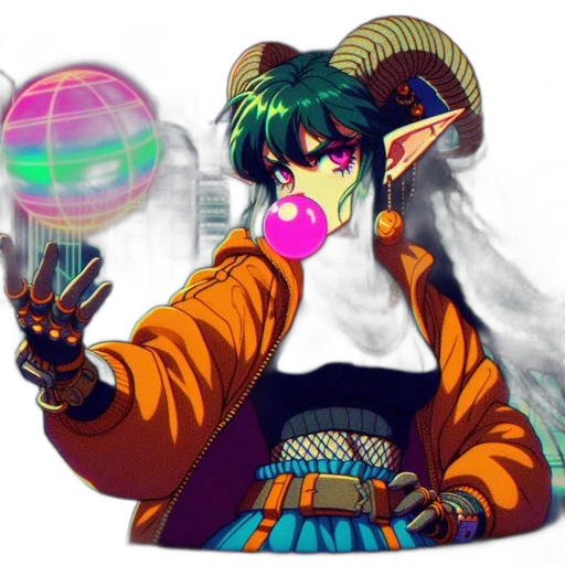 mask, staff, vaporwave, fantasy art transparent PNG cut-out