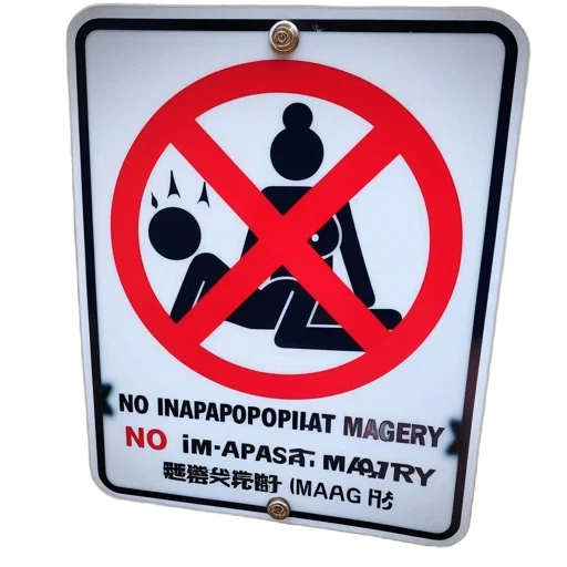 multilingual, prohibition, sign, features transparent PNG cut-out