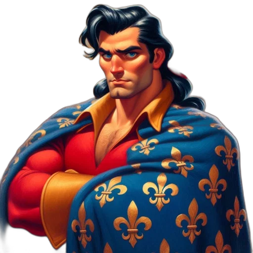 jacket, crown, face, staff transparent PNG cut-out