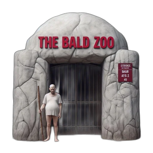 concept art, bald, zoo, statuesque transparent PNG cut-out