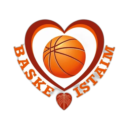 heart-shaped, logo, basketball, center transparent PNG cut-out