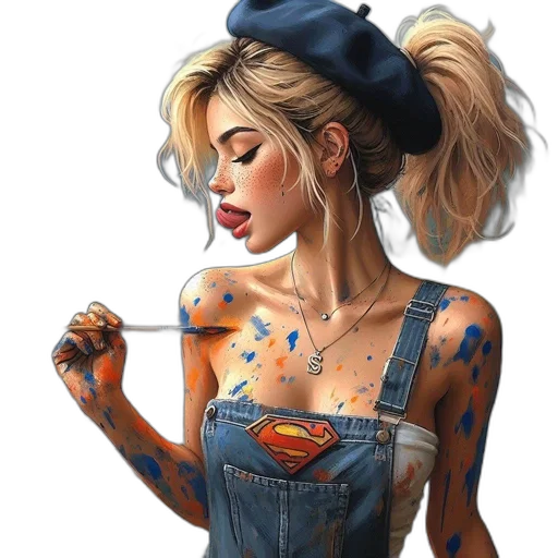 dress, face, jewelry, comic book art transparent PNG cut-out