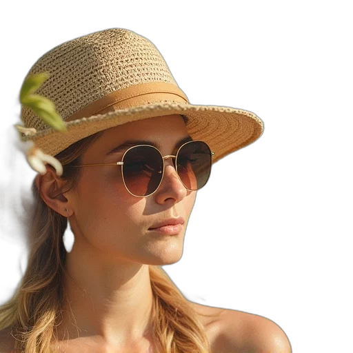 hat, staff, face, jewelry transparent PNG cut-out