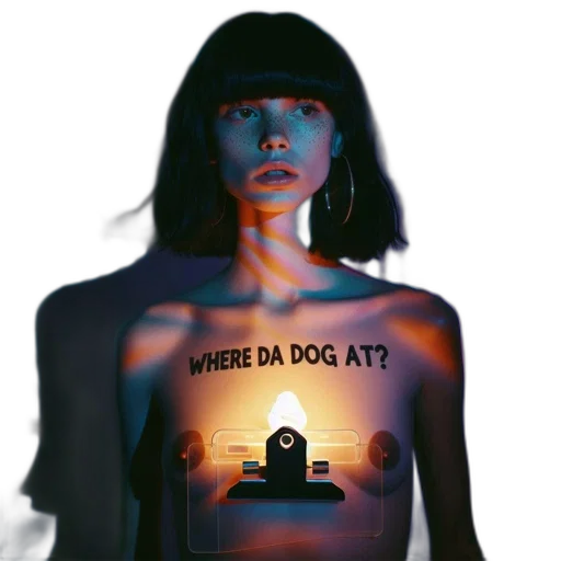 dress, concept art, neon lights, woman transparent PNG cut-out